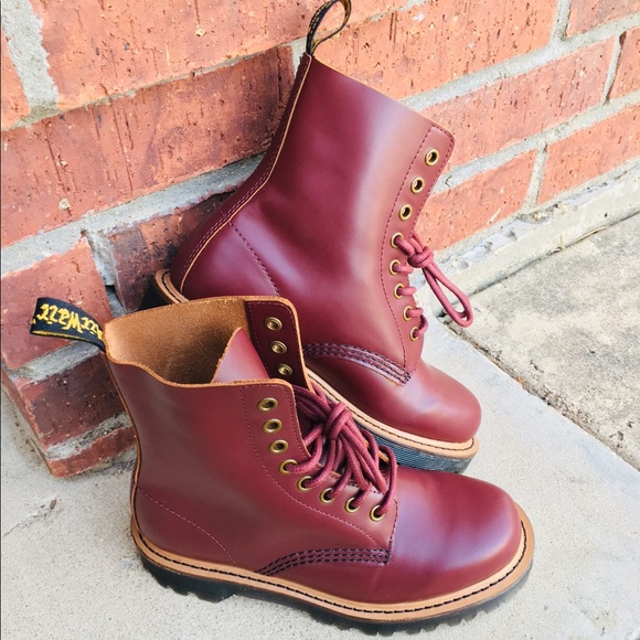 Dr. Martens Shoes - DR. MARTENS “CHERRY PASCAL” LACE UP BOOTS.